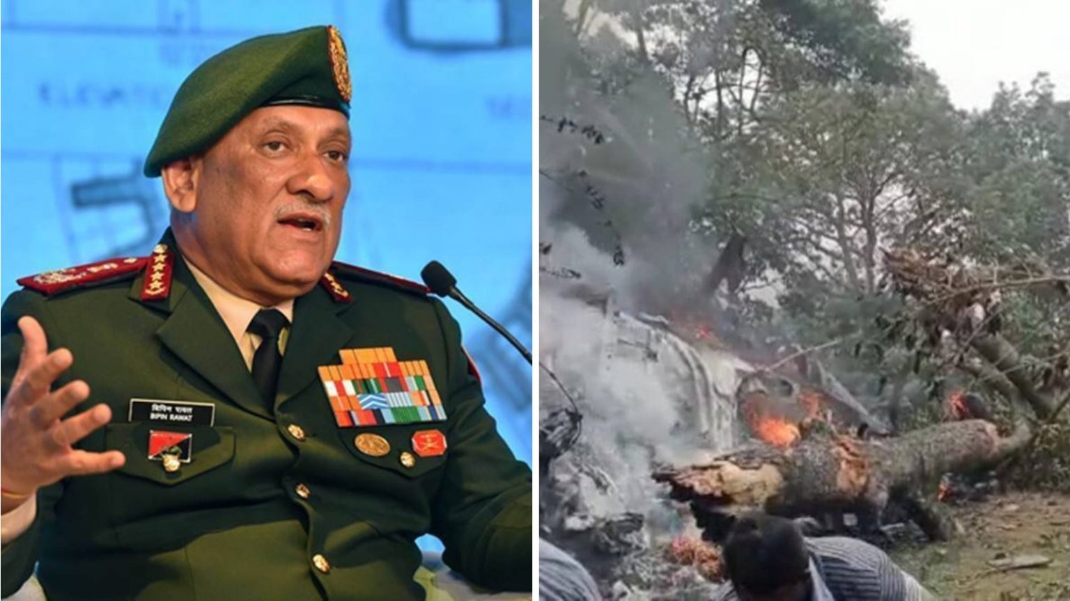 سقوط بالگرد حامل رئیس ستاد کل ارتش هند